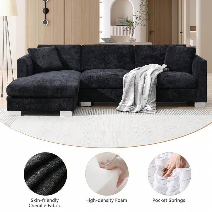 LAYLA 96" SECTIONAL - BLACK