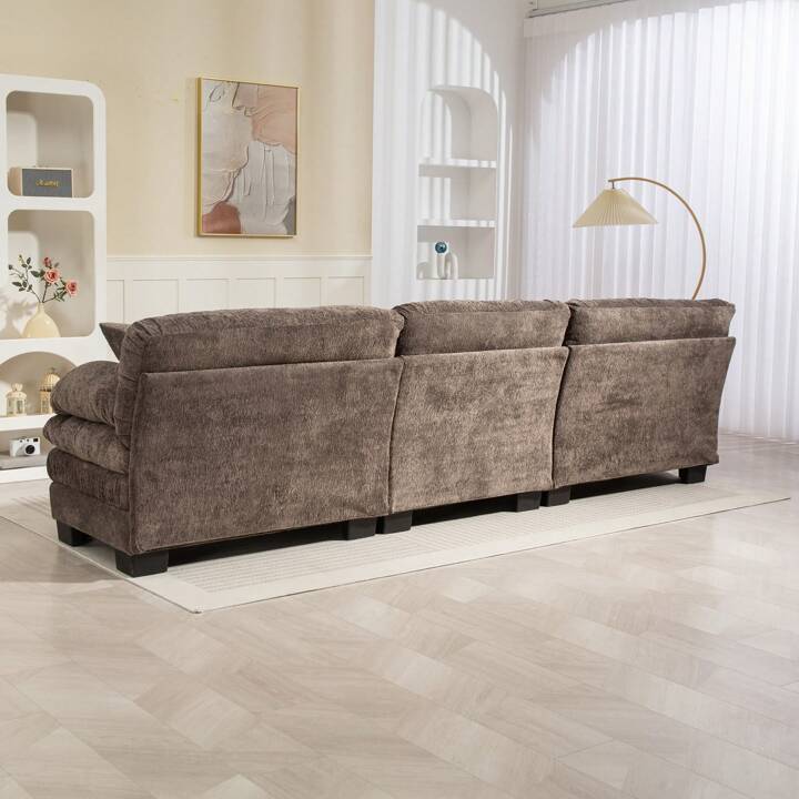 LEONA 104" SOFA w/ OTTOMAN - GRAY