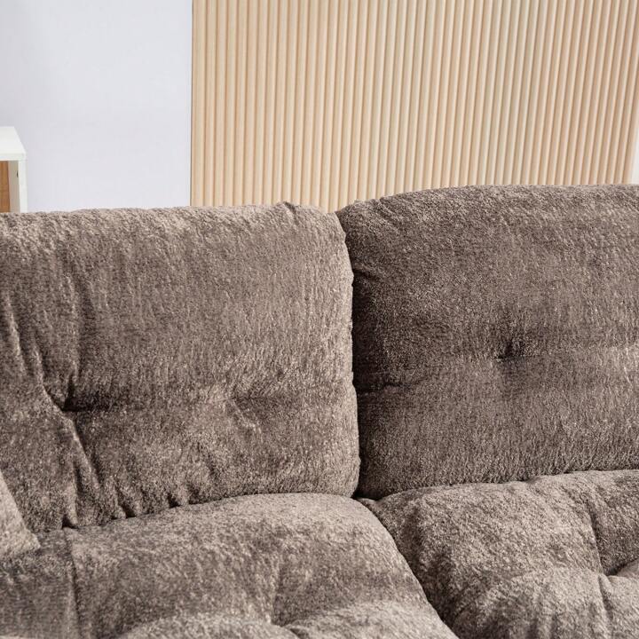 LEONA 104" SOFA w/ OTTOMAN - GRAY