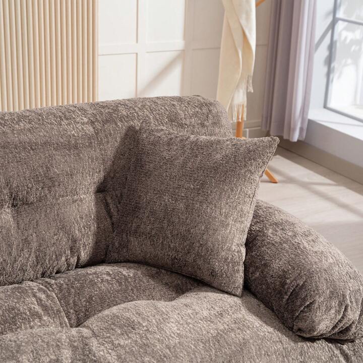 LEONA 104" SOFA w/ OTTOMAN - GRAY