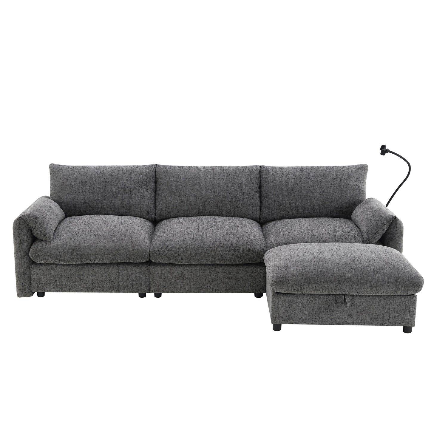 BRYN SOFA w/ OTTOMAN - GRAY