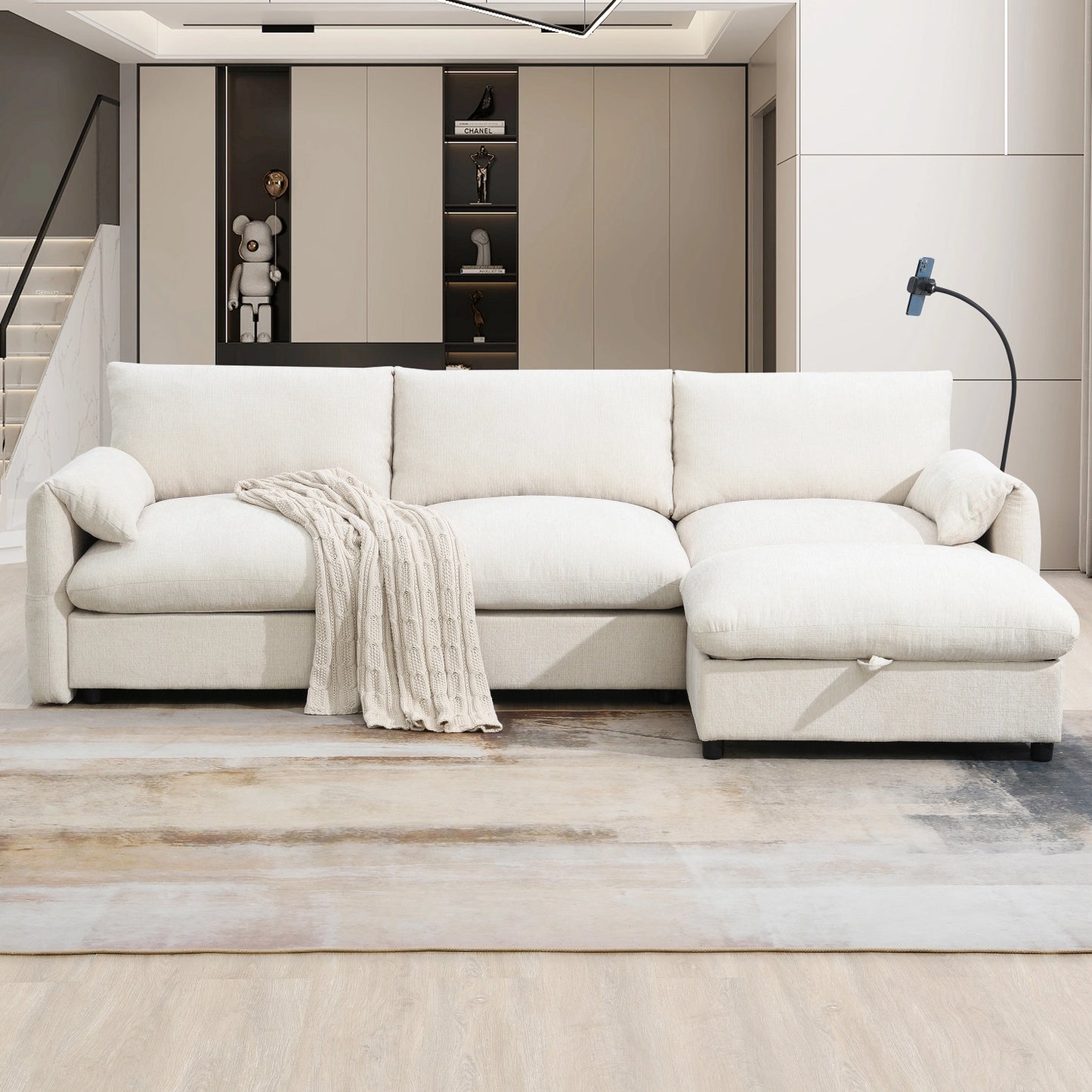 BRYN SOFA w/ OTTOMAN - BEIGE