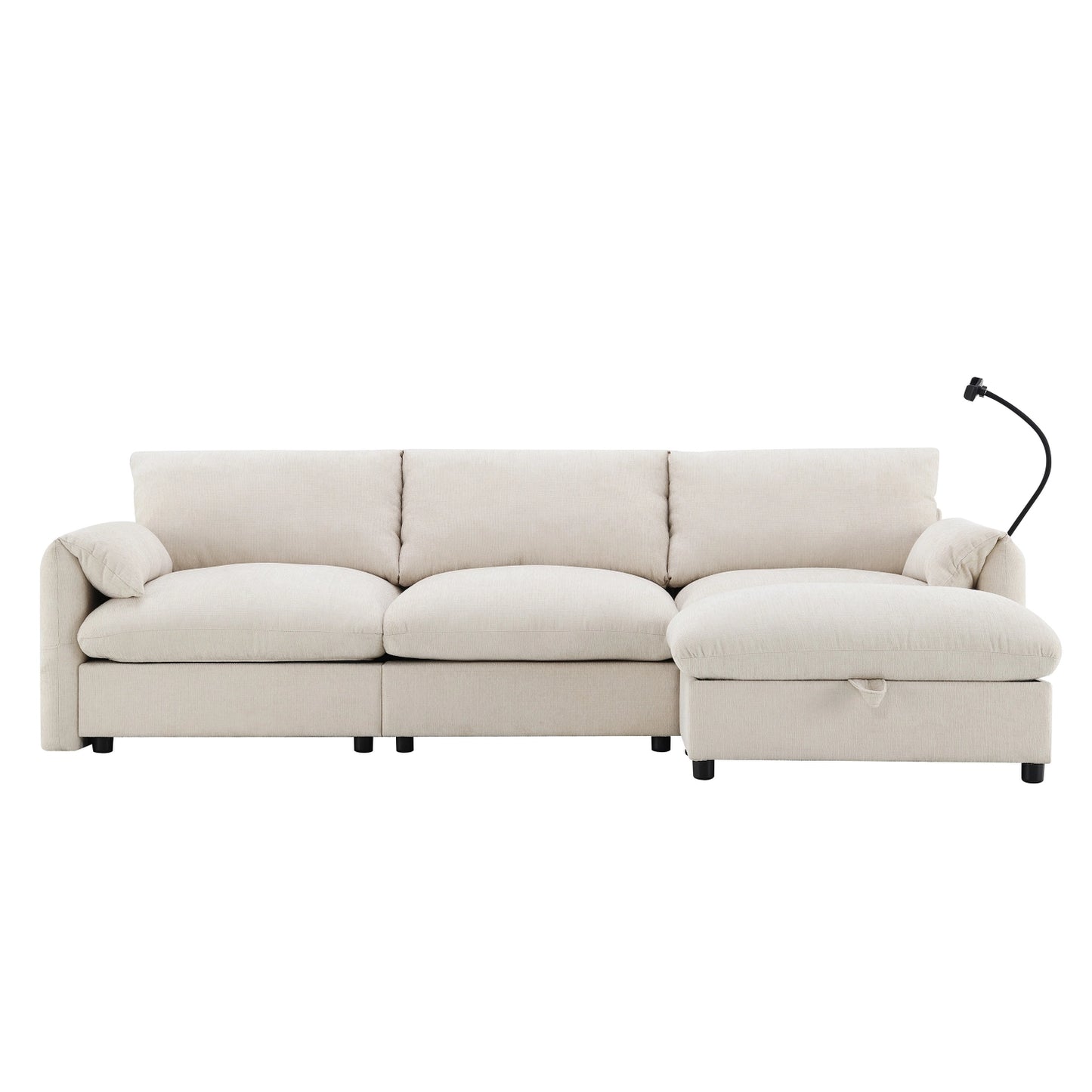 BRYN SOFA w/ OTTOMAN - BEIGE