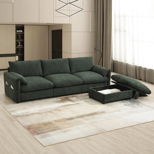 BRYN SOFA w/ OTTOMAN - GREEN