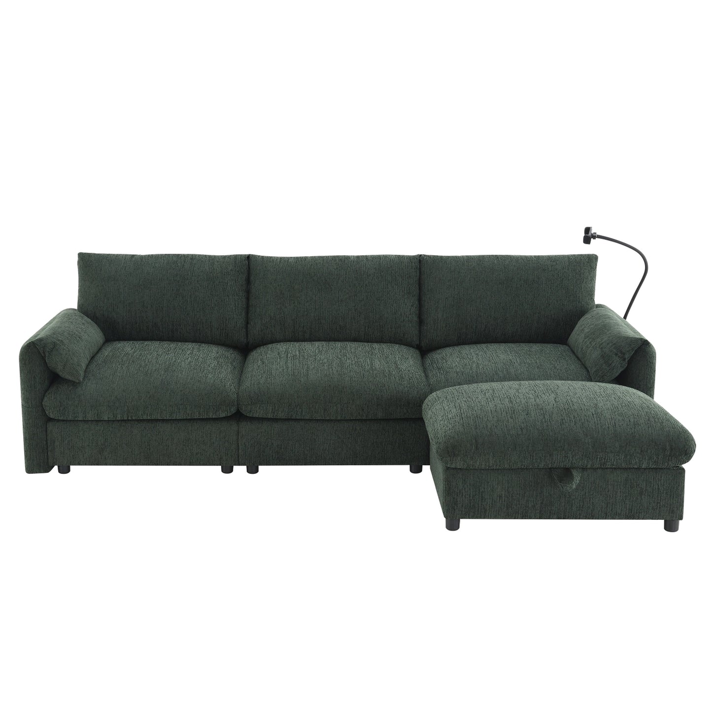 BRYN SOFA w/ OTTOMAN - GREEN