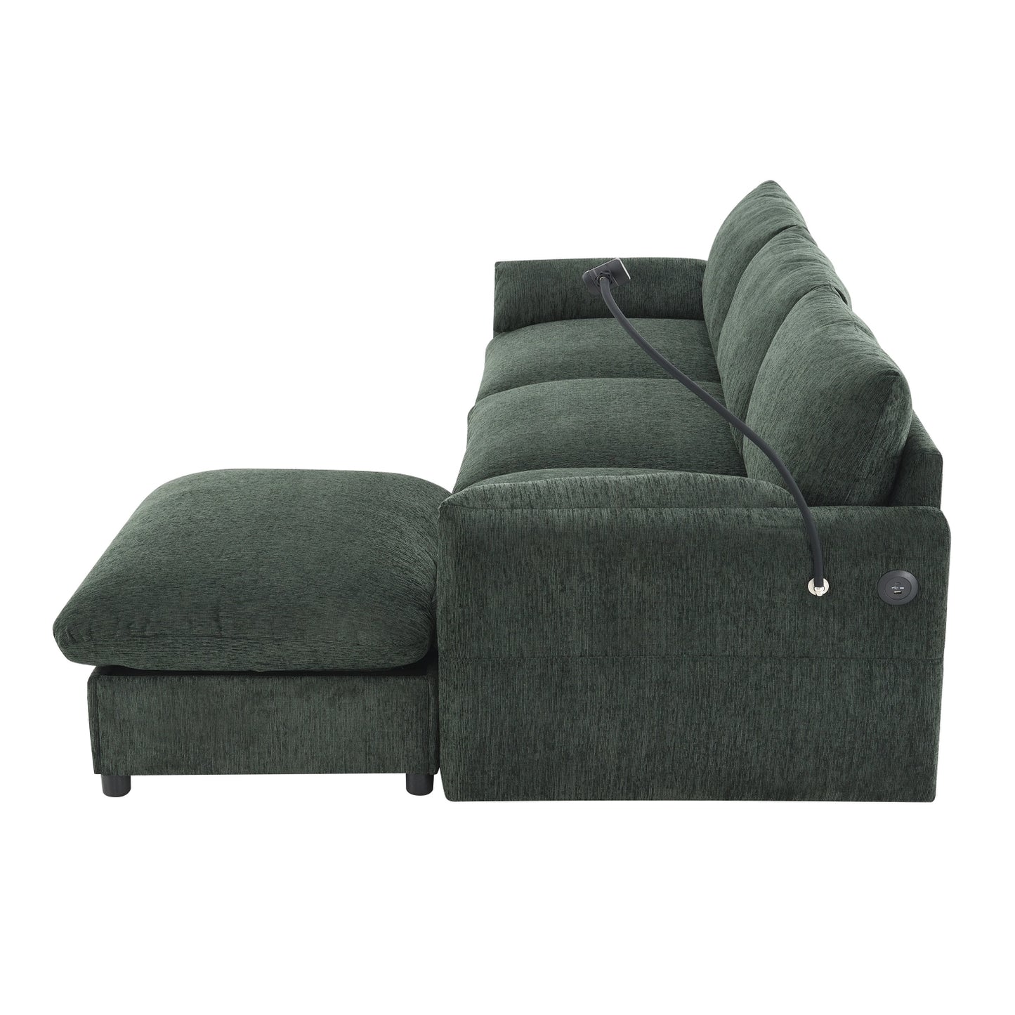 BRYN SOFA w/ OTTOMAN - GREEN