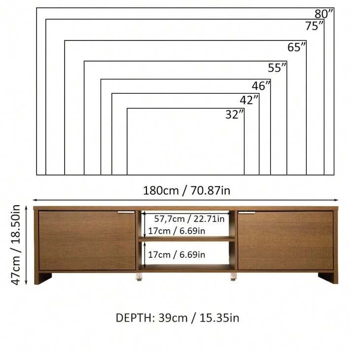 WALDEN 70” MEDIA CONSOLE - BROWN