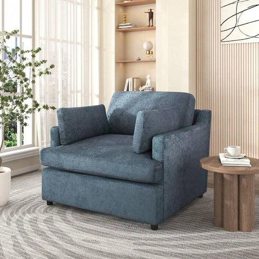 HAWTHORNE OVERSIZED LOUNGE CHAIR - BLUE