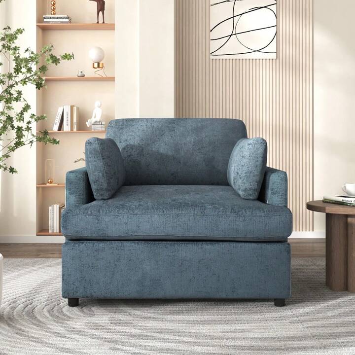 HAWTHORNE OVERSIZED LOUNGE CHAIR - BLUE