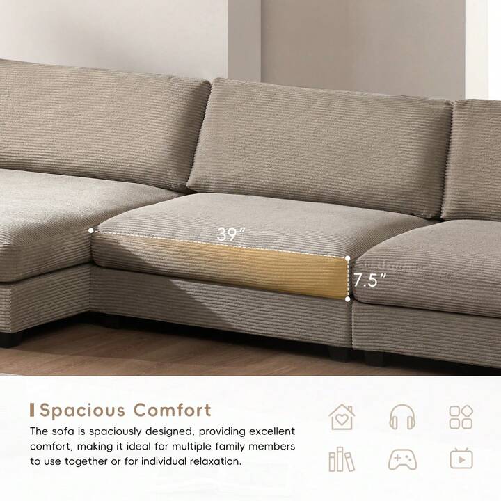 MERA 134" SECTIONAL - KHAKI