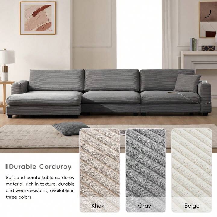 MERA 134" SECTIONAL - GRAY