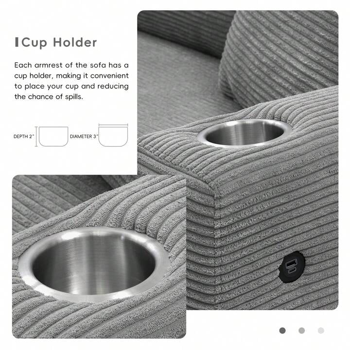 MERA 134" SECTIONAL - GRAY