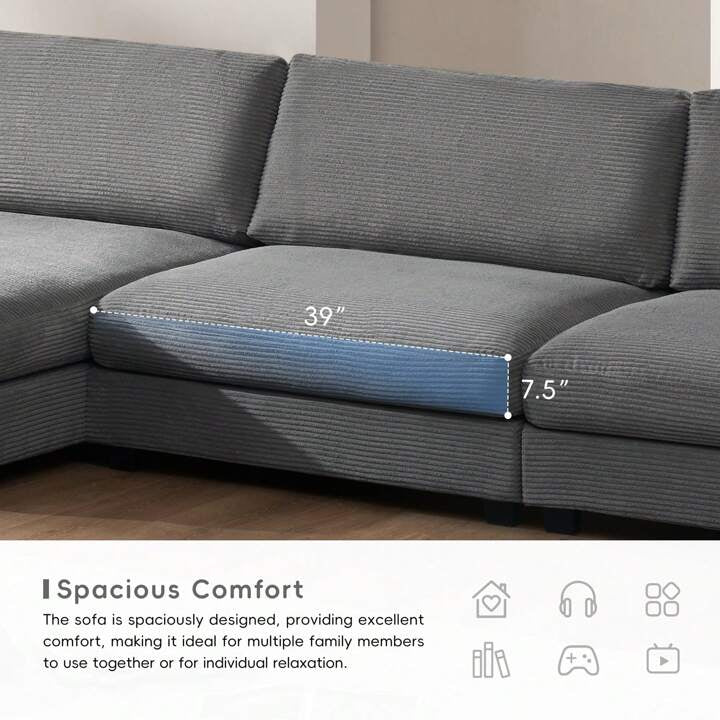 MERA 134" SECTIONAL - GRAY