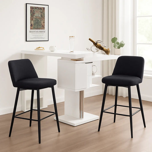 HADLEY COUNTER STOOLS - BLACK (SET OF 2)