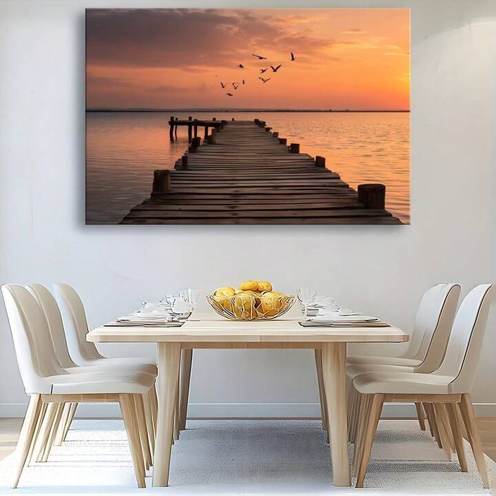 SUNSET PIER CANVAS WALL ART