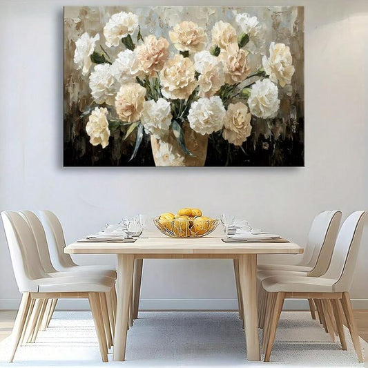 CHAMPAGNE CARNATION CANVAS WALL ART